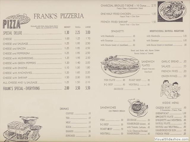 5. Menu circa 1960, quality food and reasonable prices, the same is true today